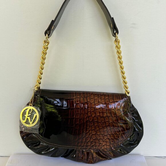 Fortuna Valentino Brown Leather Handbag Brand New - Picture 3 of 11